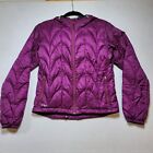 Outdoor Research Womens Small Aria Goose Down Puffy Jacket Hooded Quilted Flaw
