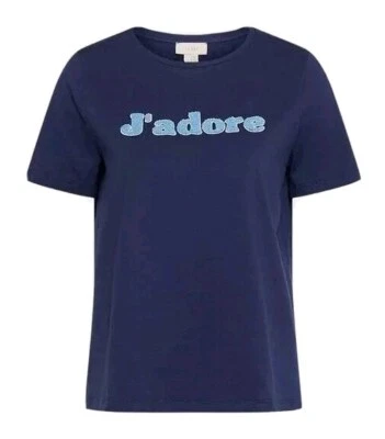 COAST J'adore Navy Blue Short Sleeve T-Shirt 100% Cotton BNWT Women's Medium - Image 1 of 4