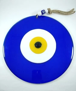 Giant Evil Eye 30 cm Glass Bead Wall Hanging, Turkish Handmade Big Amulet 11.81" - Picture 1 of 5