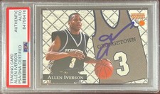 Allen Iverson auto signed RC 1996 Score #J1 Philadelphia 76ers PSA Encap
