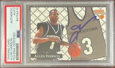 Allen Iverson auto signed RC 1996 Score #J1 Philadelphia 76ers PSA Encap - Image 1 of 3