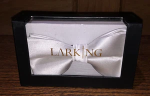 Premium Quality LARKING bow tie silk formal white Pre Tied NEW in Gift Box - Picture 1 of 3