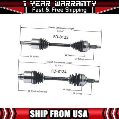 Передний вал оси CV TrakMotive 2 подходит для Ford Contour 1995-2000 годов выпуска - Изображение 1 из 3