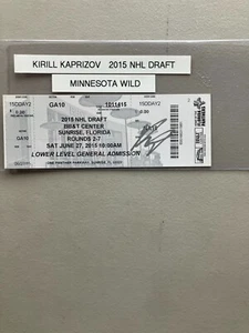 Kirill Kaprizov Autographed 2015 NHL Draft Ticket Minnesota Wild - Imagen 1 de 2