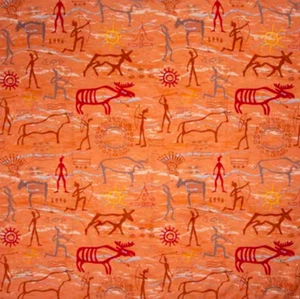 Bufanda occidental 100 % seda con estampado de dibujos en cueva de trapo salvaje Wyoming Traders - 34,5" - Imagen 1 de 1