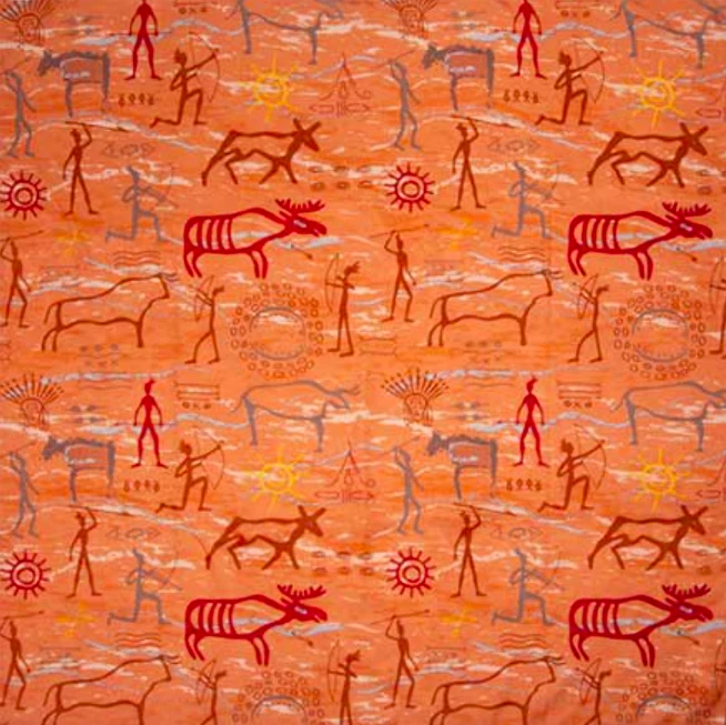 Bufanda occidental 100 % seda con estampado de dibujos en cueva de trapo salvaje Wyoming Traders - 34,5" Foto 1 de 1