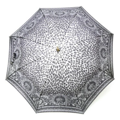 Paraguas Largo Estampado Corona Leopardo GIANNI VERSACE Negro Diámetro 98,5 cm Italia  Foto 1 de 4