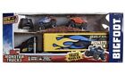 RC Monster Jam Truck Hauler Bigfoot W/Detachable Trailer & 2 RC Cars Blue/Orange