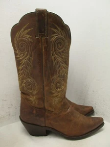 Stivali western da cowboy Justin L4332 in pelle marrone punta aperta da donna taglia 10 B - Foto 1 di 15