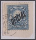 ARGENTINA 1886 OFFICIALS Sc O9 GJ#21 ON PICE "BUENOS AIRES A" OC 86 Cds XRARE!
