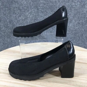 Tacones de bomba Gloria Vanderbilt para mujer 7,5 M negros elásticos lona bloque informal confort - Imagen 1 de 11