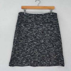 Talbots Skirt Womens 8 Black White Marled Tweed A Line Knee Length Classic Knit - Picture 1 of 11