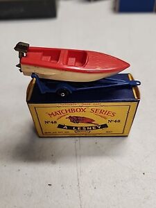 MATCHBOX by LESNEY - VINTAGE Regular Wheels MB 48b Sports Boat and Trailer