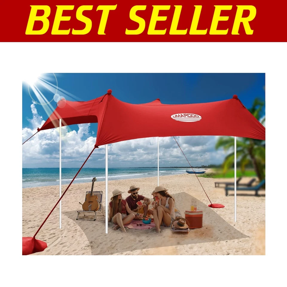 Tienda de playa compacta y elegante con marco a prueba de óxido - perfecta para cualquier ocasión Foto 1 de 4