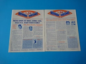 1981 NEW YORK METS BETWEEN THE LINES PUBLIKATIONEN BÄNDE 1 & 2 Frühling & Winter - Bild 1 von 14