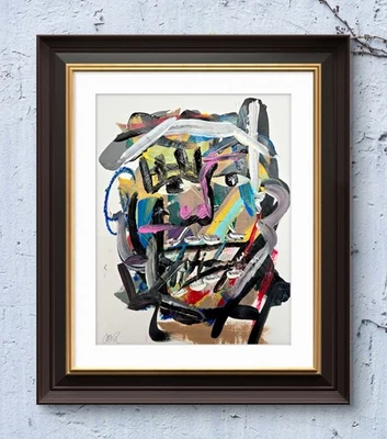 Corbellic Gossip Truth 14x11 Original Abstract Gallery PAPER Portrait Fine Art - Image 1 of 4