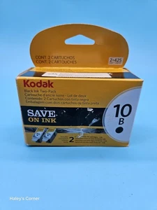 Genuine Kodak 10B Black Ink Cartridge 2 Pack New Sealed - Picture 1 of 4