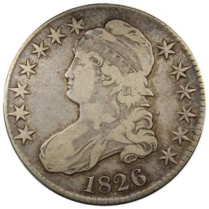 1826 Capped Bust Half Dollar VF+ VERY FINE Crusty Coin A2061 - Picture 1 of 2