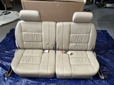 1998-2007 TOYOTA LANDCRUISER 3ª fileira assentos traseiros couro marrom marfim Lexus LX470 LX - Imagem 1 de 4