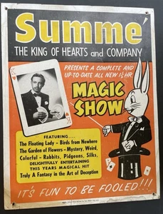 SUMME ́ King of Hearts MAGIC SHOW Poster 1950's Art of Deception Mason City Iowa - Bild 1 von 6