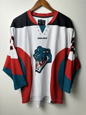 Camiseta de hóquei Team Viper desconhecida juvenil tamanho XL vintage Bauer meninos fio de renda - Imagem 1 de 4