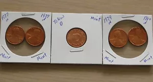 Lincoln Memorial copper pennies1977d- 980d, D Token(10P7,8,9,) from US Mint sets - Picture 1 of 4
