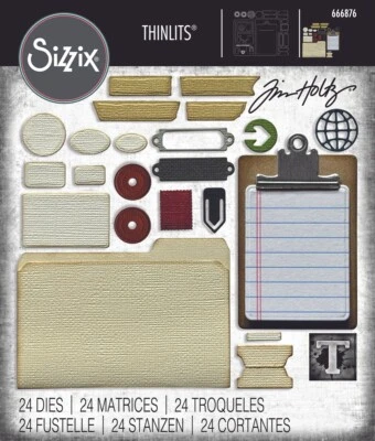 Troqueles de corte Tim Holtz "VAULT NOTABLE" 666876 Sizzix Thinlits 2025 Foto 1 de 2