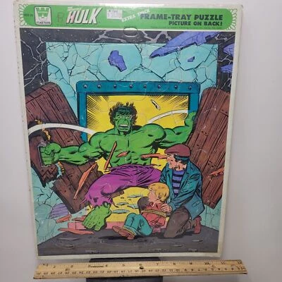 INCREDIBLE HULK VTG 1979 Tray Puzzle Marvel Comics 15x11 - Image 1 of 4