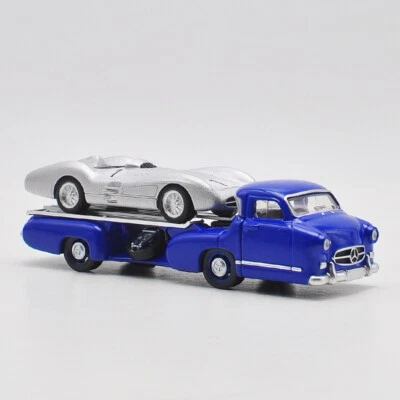 1/64 Mercedes Benz Race Car Transporter The Blue Wonder WITH 300 SL Car Model - Image 1 of 4