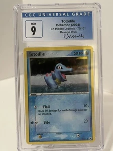 2004 Pokemon EX Hidden Legends Totodile Reverse Holo 79/101 CGC9 Mint Chumlee - Picture 1 of 2