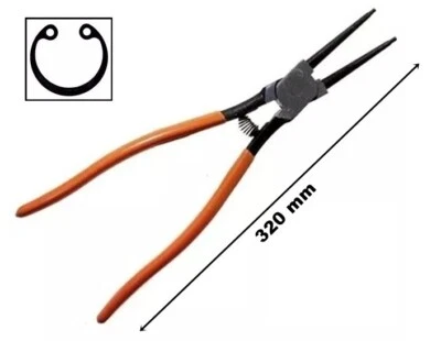 PINZA DRITTA STRINGENTE X ANELLI ELASTICI SEEGER INTERNI 320 mm ACCIAIO FORGIATO - Immagine 1 di 3