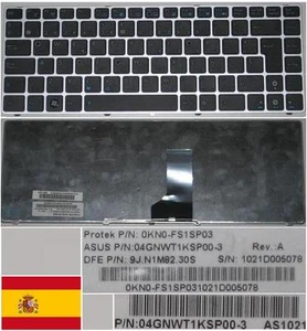 Spanish Qwerty Keyboard ASUS UL30 X43S 9J.N1M82.30S 0KN0-FS1SP03 04GNWT1KSP00-3 - Picture 1 of 1