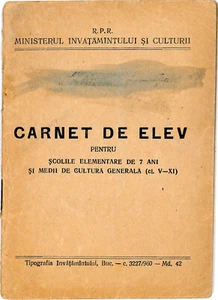 Romania, 1960, "Constantin Tanase" School Bucharest - Notebook / Student Card - Picture 1 of 12