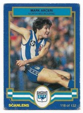 1986 Scanlens (118) Mark ARCERI North Melbourne  ""