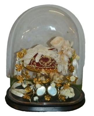 Ancien globe de mariée avec sa garniture intérieure - Photo 1/4