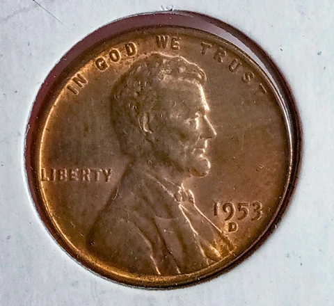1953 D/D Low Pop. Lincoln Wheat Cent UNC Red-Brown RPM-004 (#4) - FREE Shipping Cover