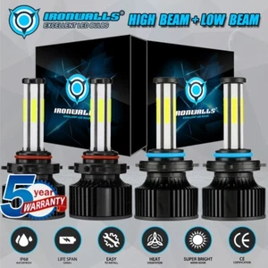 6-Sides COB LED Headlights Kit Combo Bulbs High Low White For Honda Civic 04-13 - Bild 1 von 12