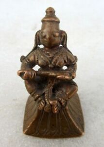1850's Ancient Hindu Goddess Annapurna Devi Statue Old Copper Holy Worship Idol