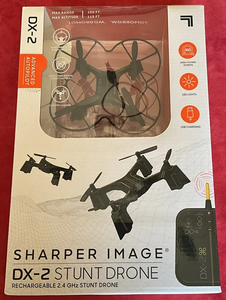 Sharper Image Dx-2 Stunt Drone Rechargeable 1012255 -