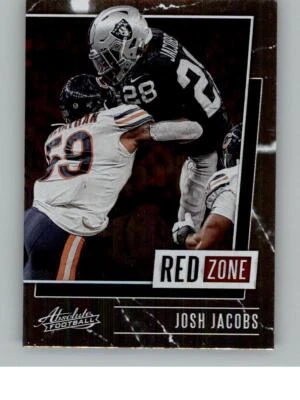2020 Panini Absolute Josh Jacobs RZ-JJ Red Zone Las Vegas Raiders - Image 1 of 2