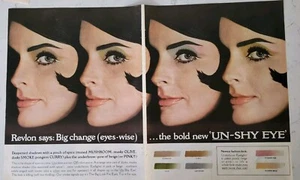 1966 Revlon Touch and Glow maquillaje cosmético vintage anuncio vintage de dos páginas - Imagen 1 de 1