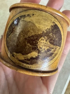 Antique Mauchline Ware Napkin Ring - Loch Katrine  - Picture 1 of 4