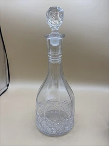 Vintage Clear Pressed Glass Decanter - Picture 1 of 14