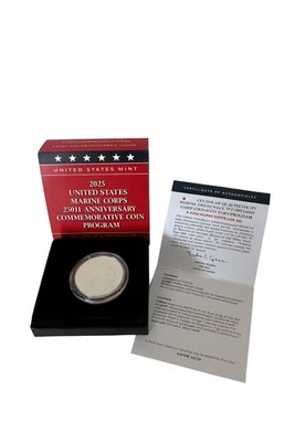 2025 U.S. Marine Corps 250th Anniversary  Silver Dollar Coin - Image 1 of 4