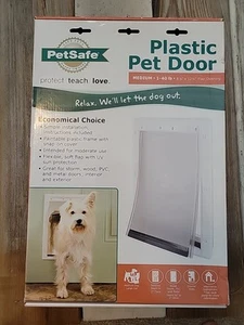 Pet Safe Plastic Pet Door For Medium Dogs 1-40 LBS Flap Opening NIOB - Picture 1 of 8