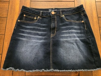 No Boundaries Denim Jean Skirt Size 15  ~Short Stretch Mid Rise NOBO - Image 1 of 4
