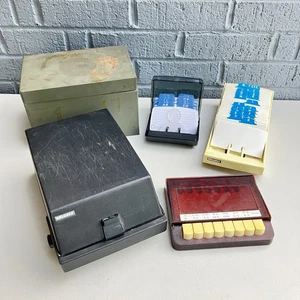 Lot of Vintage Rolodex Card File Organizers + Ranco Industries Metal Bin + More - Picture 1 of 6