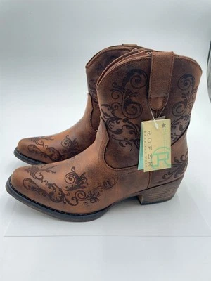 Bota Western Roper Short-Stuff Bronceada con Cremallera EE. UU. Mujer 9 Foto 1 de 4