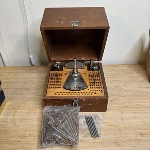 Vintage C&E Marshall Watchmakers Tri-Duty Staking Set Tool w/ Case & Attachments - Picture 1 of 8