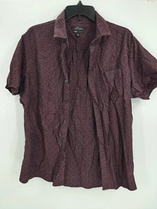 Marc Anthony Knopfleiste Luxus Slim Fit Hemd Herren Größe Large weinrot Kurzarm - Bild 1 von 12